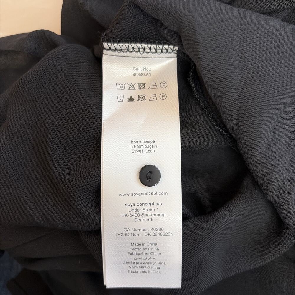 NWT Soya Concept Black Button Up Maxi Shirt Dress Duster XS Scandi Minimalist - Picture 9 of 10